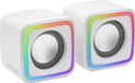 Mars Gaming MSCUBEW Wit, Compacte RGB Gaming-Luidsprekers, 8W DSP Geluidsprocessor, Volumeregeling