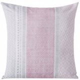 EUROFIRANY Decoratieve Kussensloop 45x45 cm - Roze/Wit - Polyester