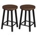 Kamyra® Set de 2 tabourets de bar bas - Bois & Métal - Noir avec Marron 30x45cm