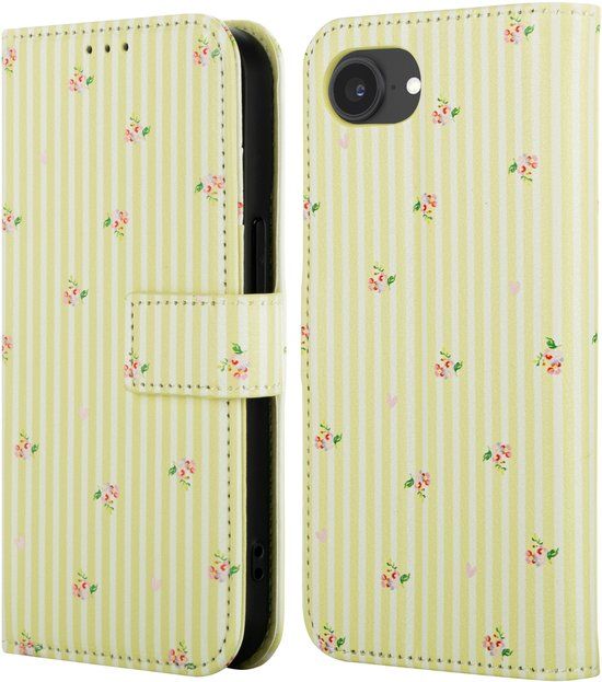 imoshion Design Bookcase - Geschikt voor Apple iPhone 17e / 16e - Kunstleer - Garden Stripes