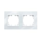 Wesa - 2-modules wit dubbel glas frame voor schakelaars en stopcontacten.