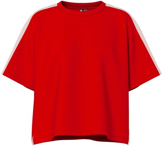 Pieces Trui Pcchilli Summer 2/4 Tape Swt Noos U 17162458 Adrenaline Red/tape Blushing Bride Dames Maat - L