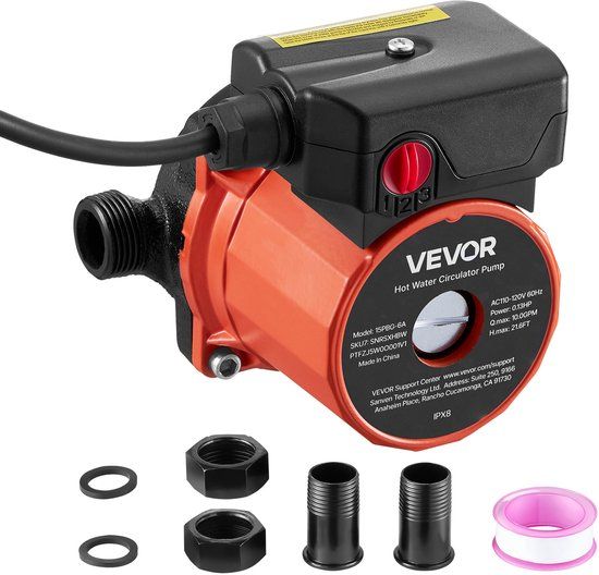 Vevor Circulatiepomp, 38 L/min, 100 W, Gietijzeren Kop