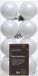 Decoris - Kerstballen - Kunststof - 4cm - Wit - 16 stuks