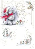 Me To You Tatty Teddy Kerstkaart To The Best Brother, officiële collectie, teddybeer aan de kerstman, 12,7 x 17,8 cm