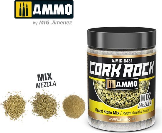 Ammo Mig Jimenez - TERRAFORM CORK ROCK DESERT STONE MIX JAR 100 ML