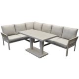 AVH-Collectie Saigon Saigon lounge dining set 5 delig verstelbare tafel latte zand