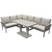 AVH-Collectie Saigon Saigon lounge dining set 5 delig verstelbare tafel latte zand
