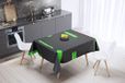 Bonamaison Tafelkleed, Anti-Mold, Sneldrogend, Waterdicht, 100% Polyester Tafellaken, Neon groene rook, 140 x 140 Cm - Ontworpen en Vervaardigd in Turkije