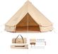 VEVOR Tente Bell 3 x 2 m Tente Yourte Coton et Poteaux en Fer Solide avec Bâche PVC Tente de Camping Tente Familiale 4 Personnes 8 Fenêtres Tente de Groupe