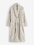 Next - Dames - 100% katoenen kamerjas van badstof - Cream / Navy Stripe - XXL
