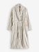 Next - Dames - 100% katoenen kamerjas van badstof - Cream / Navy Stripe - XXL