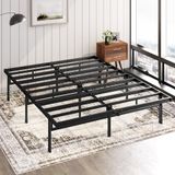Zinus Justin Bed 180 x 200 cm – 36 cm hoog met opbergruimte onder het bed – platform bed van metaal – zwart