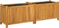 vidaXL Plantenbak met voering 153x38,5x50 cm massief acaciahout