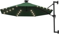 vidaXL Wandparasol met metalen paal 300 cm groen