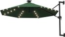 vidaXL Wandparasol met metalen paal 300 cm groen