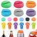Bouchons de canettes - Bouchon en silicone pour bouteilles de bière et canettes - Avec décapsuleur - 12 bouchons et 6 décapsuleurs