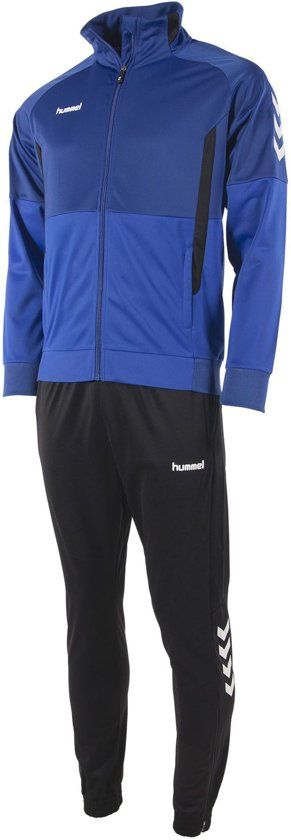 Hummel Authentic Polyester Suit Trainingspak Kinderen - Blauw/Zwart