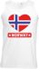 Bellatio Decorations Noorwegen singlet shirt/ tanktop met Noorse vlag in hart wit heren M