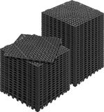 VEVOR in elkaar grijpende tegels 50 stuks vloertegels drainage vloertegels, vloertegels 30 x 30 cm buiten vierkante vloertegels terras PVC vloertegels badkamer, toilet, zwart