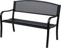 Outsunny Tuinbank - Metaal - Zwart - 127x60x87cm