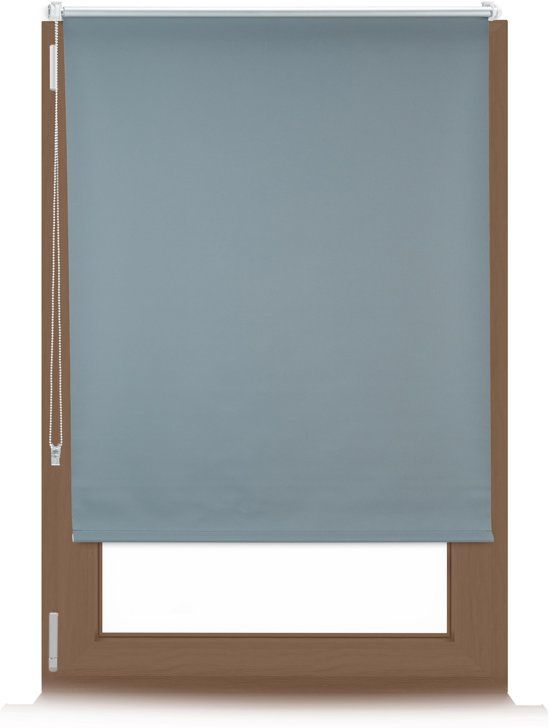 Relaxdays Verduisteringsrolgordijn Grijs - Thermo Rolgordijn Zonder Boren - 90x160cm