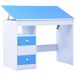 vidaXL Table de dessin pour enfants / bureau - inclinable - bleu - et - blanc