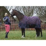 HKM PRO Team Speed paardendeken blauw/rood/geruit 135