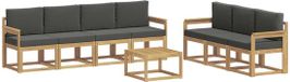 vidaXL - Acaciahout - Loungeset - Wit en Antraciet - 4 zitplaatsen - Zonder kussens