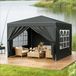 REDOM - Pavillon de jardin - Pliable et réglable en hauteur - Pour extérieur - Métal et tissu Oxford - Anthracite - 3 x 3 m