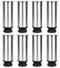 Lot de 8 pieds de meuble réglables en acier inoxydable, 15 cm