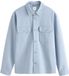 Next Heren Jersey keperstof Overshirt met drukknopen - Lichtblauw - XXL
