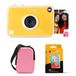 KODAK Printomatic+ 10MP Instantcamera Startpakket (Roze) met Draagtas, RGB-LED-indicator en ZINK 20-stuks Kleefpapier – Geel