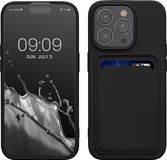 kwmobile telefoonhoesje geschikt voor iPhone 15 Pro - Hoesje met pasjeshouder - TPU case in zwart
