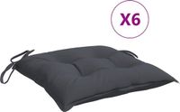 vidaXL Stoelkussens 6 st 40x40x7 cm oxford stof antracietkleurig