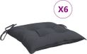 vidaXL Stoelkussens 6 st 40x40x7 cm oxford stof antracietkleurig