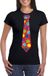 Bellatio Decorations Shoppartners Bv Foute Kerst t-shirt stropdas met kerstballen print zwart voor dames XS