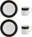 Mikasa Luxe Deco Chinese Espresso kop en schotel met blokstreep, set van 2, 100ml