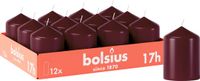 Bolsius Gladde Stompkaarsen - Bordeaux Rood - 12 stuks
