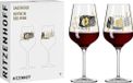Ritzenhoff Rodewijnglas 400 ml – Serie Sagengold Nr. 2 set van 2 met druivenmotief, echt goud Made in Germany, zwart, goud