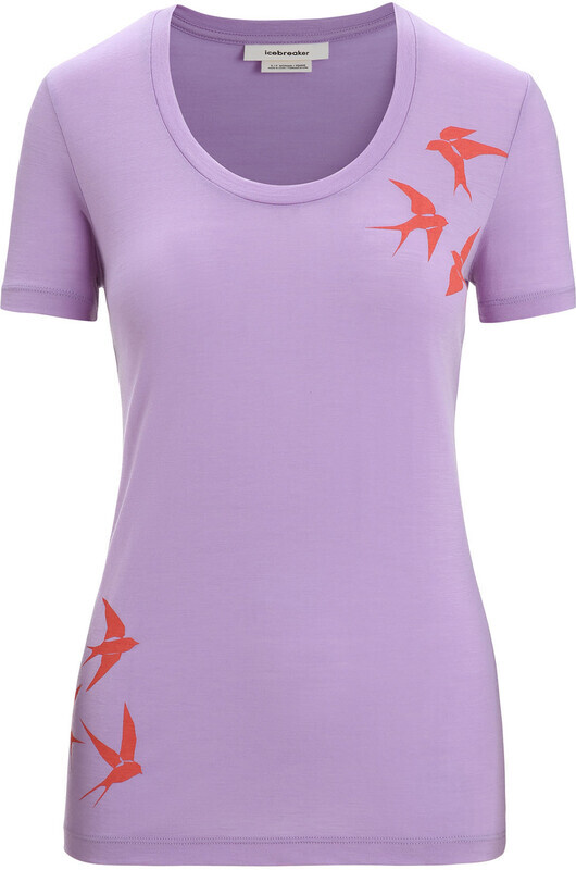 Icebreaker Icebreaker Tech Lite II Swarming Shapes SS Scoop Tee Women, violet L 2023 T-shirts