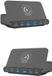 DrPhone Hub USB 6 en 1 station de charge – Chargeur rapide avec chargement sans fil 15W – 4x USB-C & 2x USB-A + support – Prend en charge PD3.0, PPS, SCP, FCP, AFC, entre autres – Convient aux smartphones/ordinateurs portables et tablettes