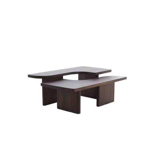 Light & Living Salontafel Crato Acaciahout, Set van 2 stuks - Chocoladebruin