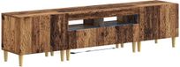vidaXL Meuble TV 3 pièces LED DELFT Vieux bois Bois traité