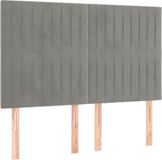vidaXL Hoofdbord Lichtgrijs Fluweel 144x5x118/128 cm