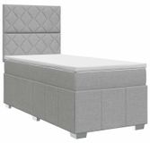 vidaXL Boxspringbed met matras, lichtgrijs, 100 x 200 cm, gestoffeerd