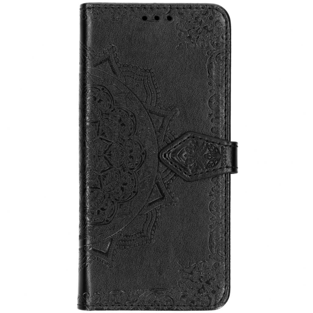 Zwarte mandala booktype hoes voor de Samsung Galaxy S10 Plus