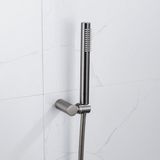 Fortifura Calvi Handdoucheset - 22.5cm - staaf - met houder - anti-twist slang - 150cm - PVD - geborsteld gunmetal (antraciet)