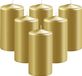 Enlightening Candles Bougie cylindrique/bougie pilier - 6x - or - D6 x H15 cm - 58 heures de combustion