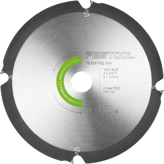 Festool 205558 DIA 160x1,8x20 F4 Diamant zaagblad - Abrasief - 160mm